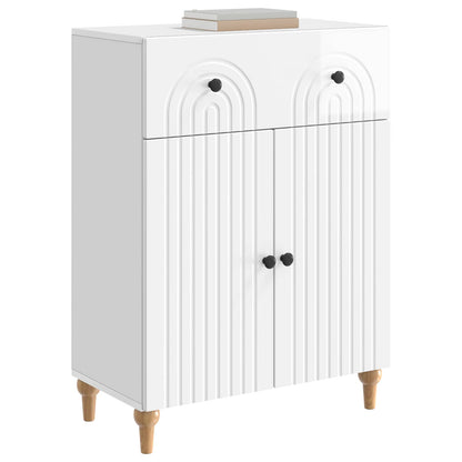 Sideboard High Gloss White 66 x 34.5 x 90 cm Engineered Wood