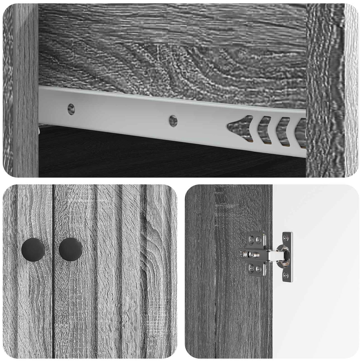 Sideboard Grey Sonoma 66 x 34.5 x 90 cm Engineered Wood