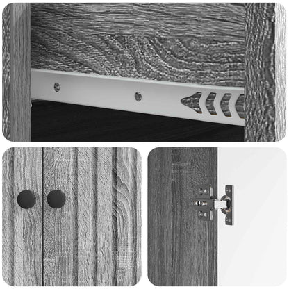 Sideboard Grey Sonoma 66 x 34.5 x 90 cm Engineered Wood