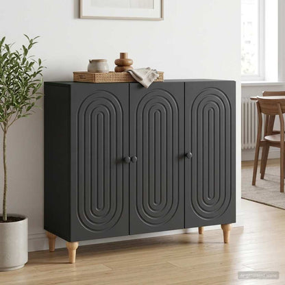 Sideboard Black 89 x 34.5 x 80 cm Engineered Wood