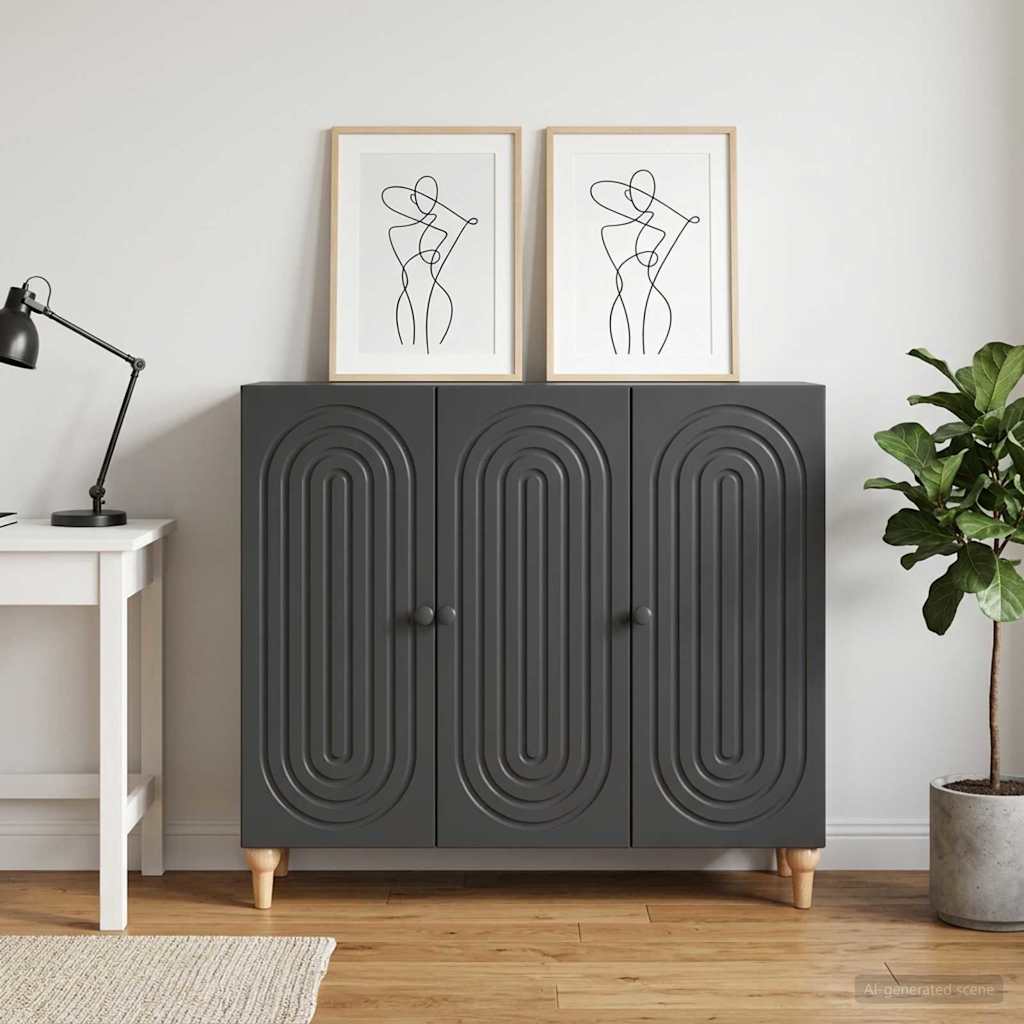 Sideboard Black 89 x 34.5 x 80 cm Engineered Wood