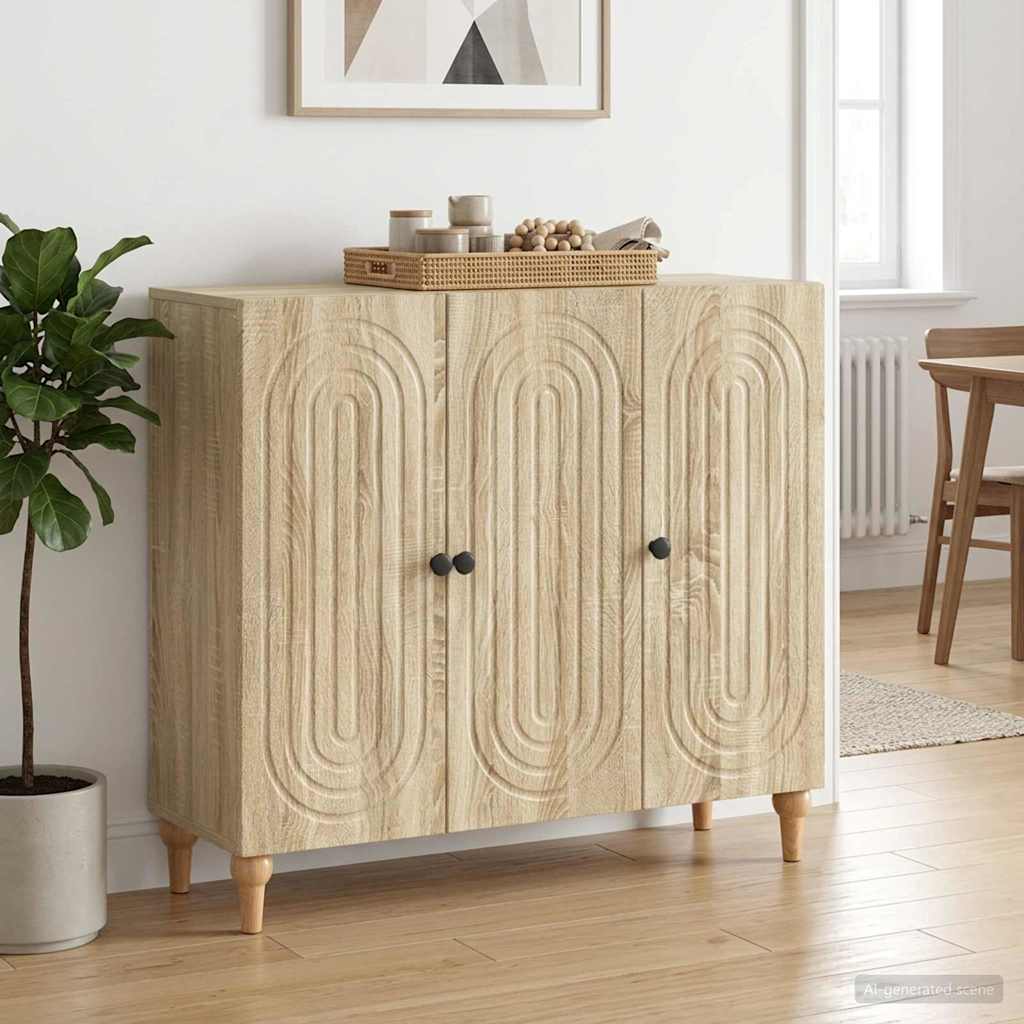 Sideboard Sonoma Oak 89 x 34.5 x 80 cm Engineered Wood