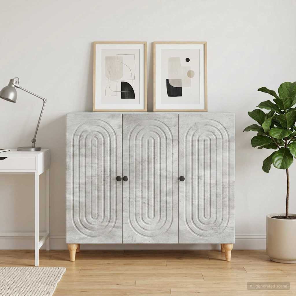 Sideboard Concrete Grey 89 x 34.5 x 80 cm Engineered Wood