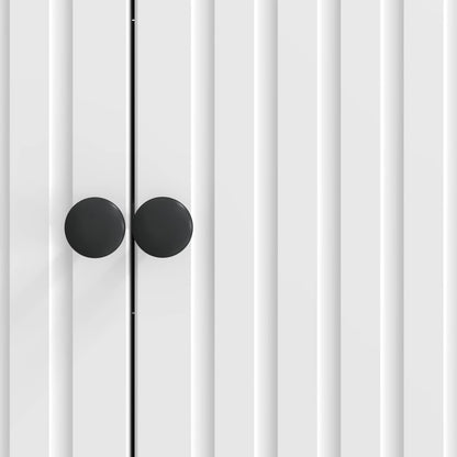 Sideboard High Gloss White 89 x 34.5 x 80 cm Engineered Wood