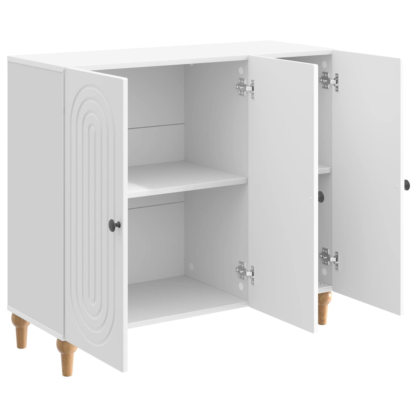 Sideboard High Gloss White 89 x 34.5 x 80 cm Engineered Wood