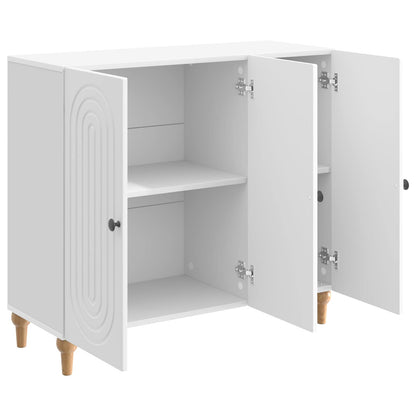 Sideboard High Gloss White 89 x 34.5 x 80 cm Engineered Wood