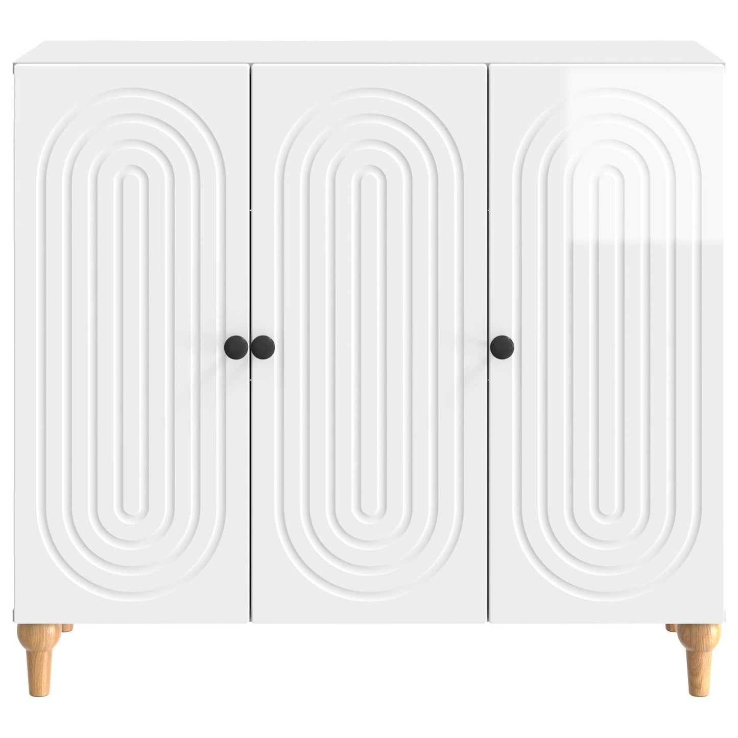 Sideboard High Gloss White 89 x 34.5 x 80 cm Engineered Wood
