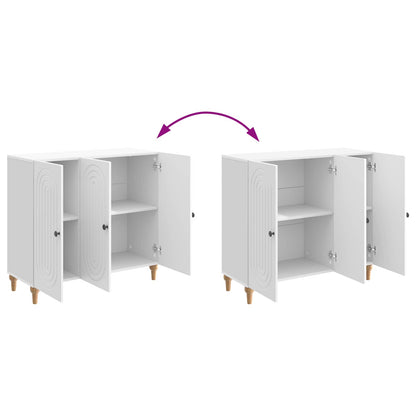 Sideboard High Gloss White 89 x 34.5 x 80 cm Engineered Wood