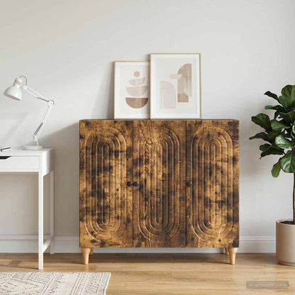 Sideboard Smoked Oak 89 x 34.5 x 80 cm Engineered Wood