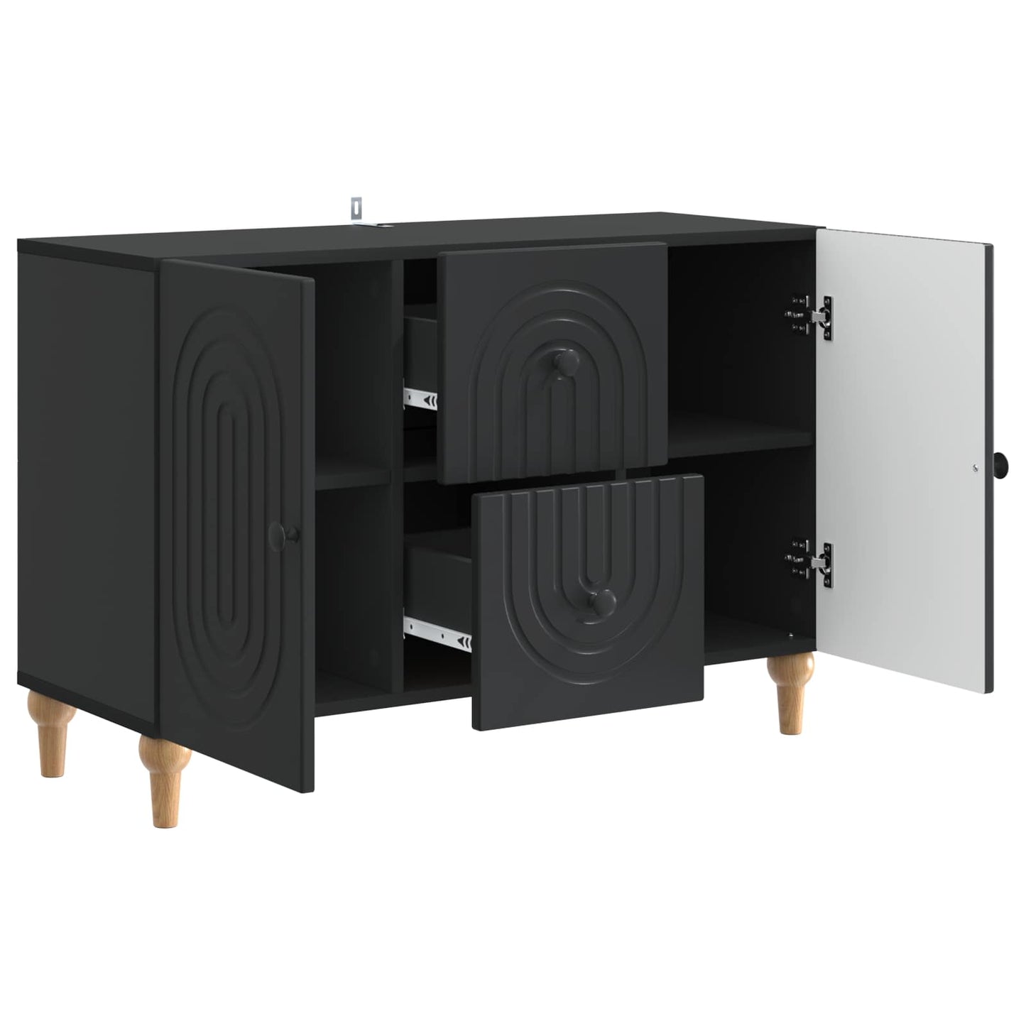 TV Cabinet with Drawer Black 89 x 34.5 x 60 cm Engineered Wood