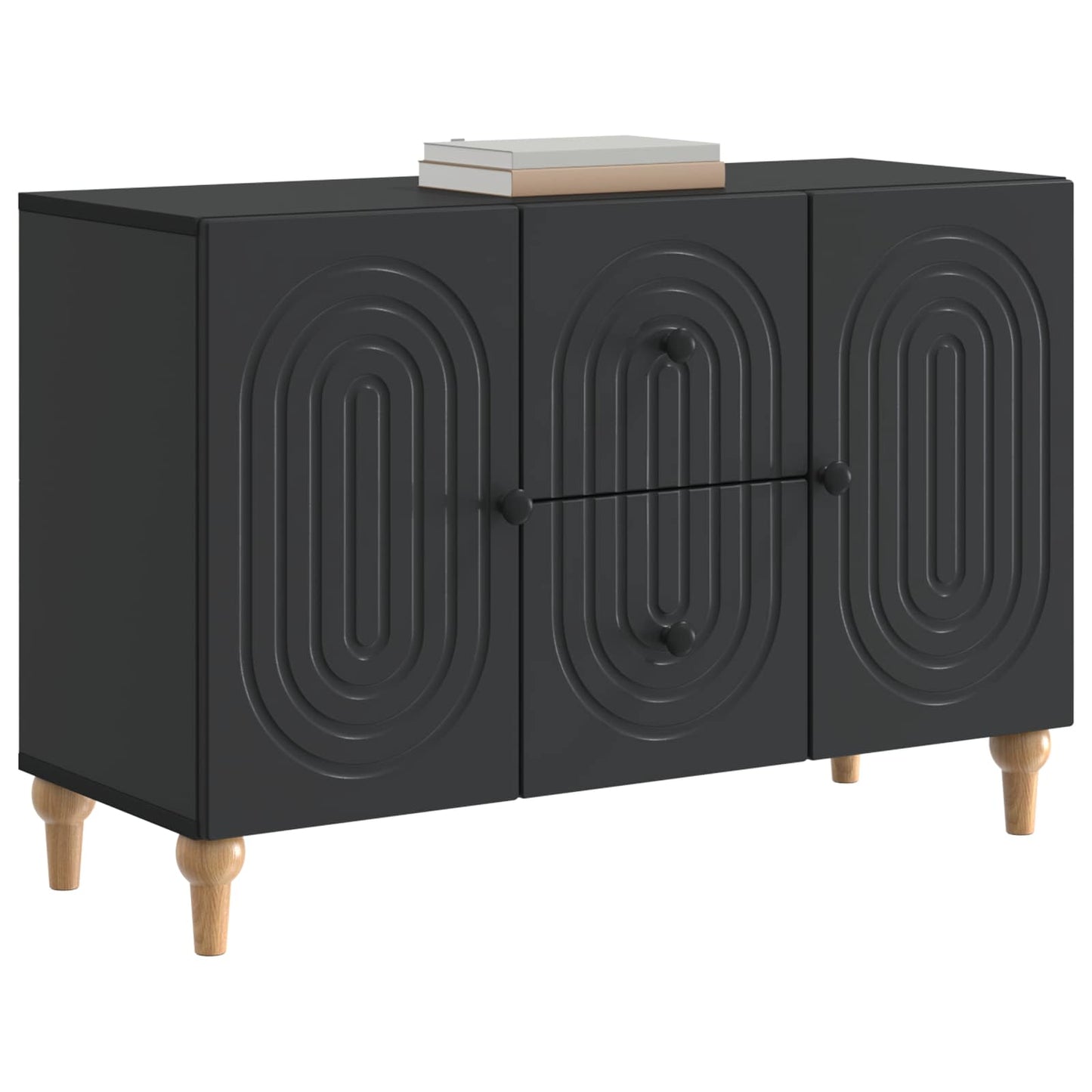 TV Cabinet with Drawer Black 89 x 34.5 x 60 cm Engineered Wood
