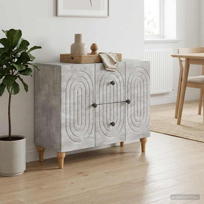TV Cabinet Concrete Grey 89 x 34.5 x 60 cm Engineered Wood