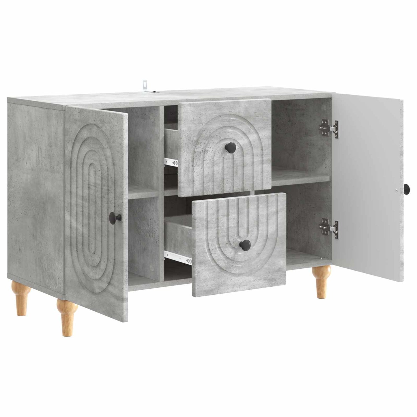 TV Cabinet Concrete Grey 89 x 34.5 x 60 cm Engineered Wood