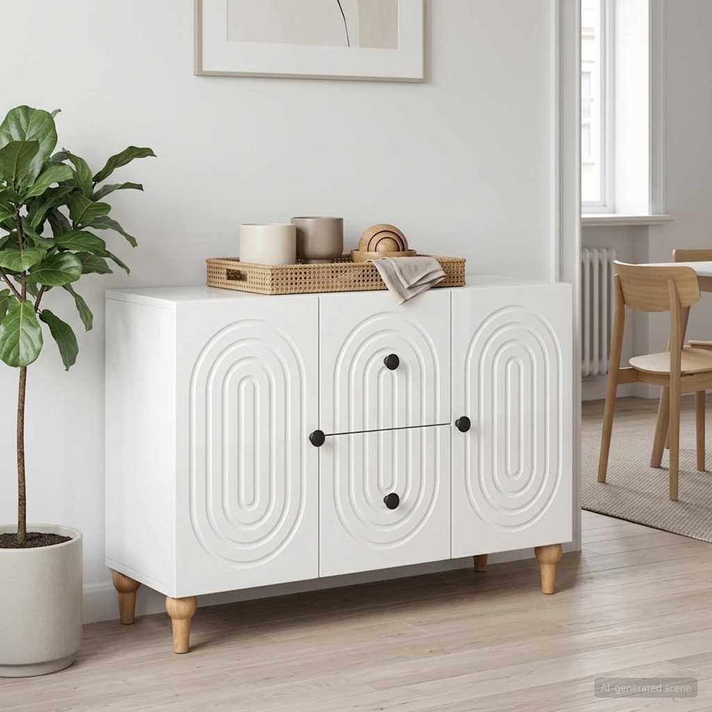 TV Cabinet High Gloss White 89 x 34.5 x 60 cm Engineered Wood