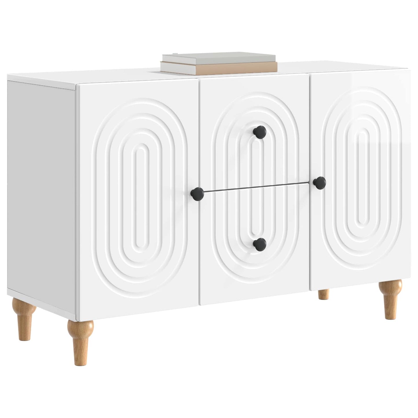 TV Cabinet High Gloss White 89 x 34.5 x 60 cm Engineered Wood