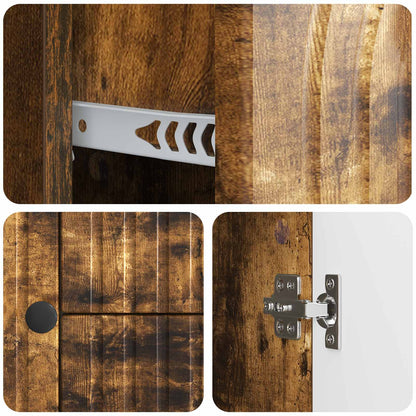 TV Cabinet Smoked Oak 89 x 34.5 x 60 cm Engineered Wood