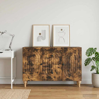 TV Cabinet Smoked Oak 89 x 34.5 x 60 cm Engineered Wood