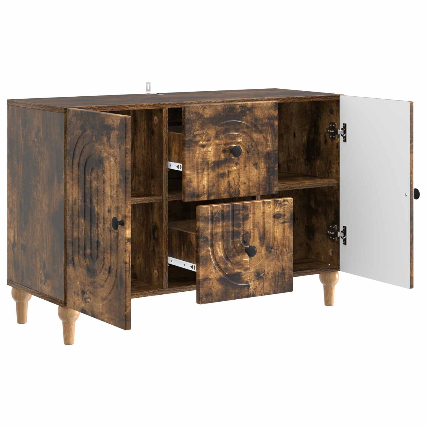 TV Cabinet Smoked Oak 89 x 34.5 x 60 cm Engineered Wood