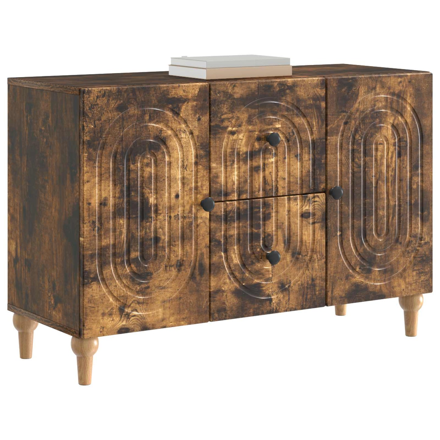 TV Cabinet Smoked Oak 89 x 34.5 x 60 cm Engineered Wood