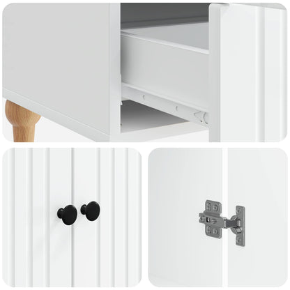 Sideboard with Drawer White 66 x 34.5 x 95 cm Engineered Wood