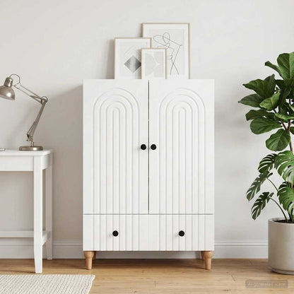 Sideboard with Drawer White 66 x 34.5 x 95 cm Engineered Wood