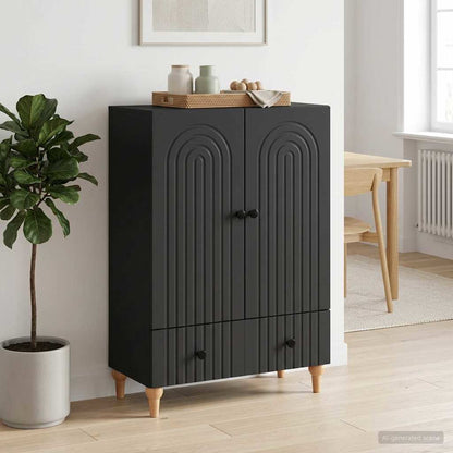 Sideboard Black 66 x 34.5 x 95 cm Engineered Wood