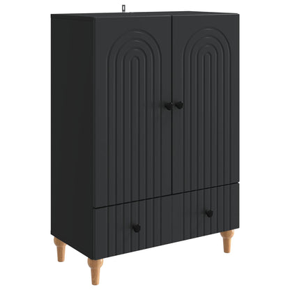 Sideboard with Drawer Black 66 x 34.5 x 95 cm Engineered Wood