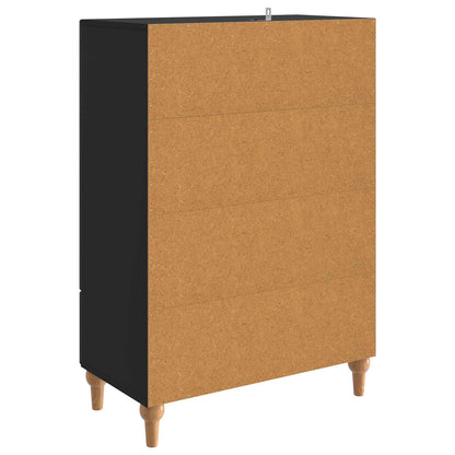 Sideboard Black 66 x 34.5 x 95 cm Engineered Wood