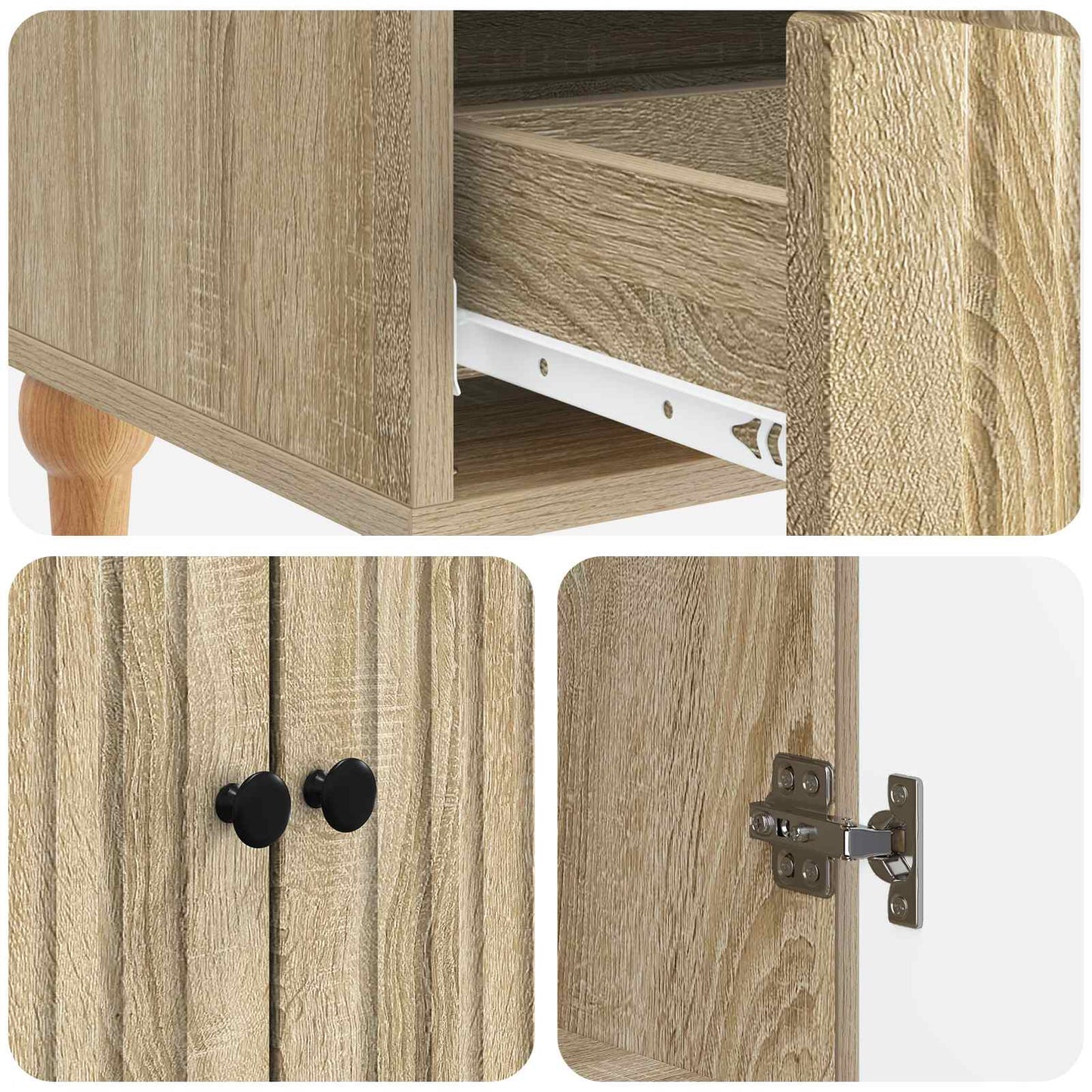 Sideboard Sonoma Oak 66 x 34.5 x 95 cm Engineered Wood