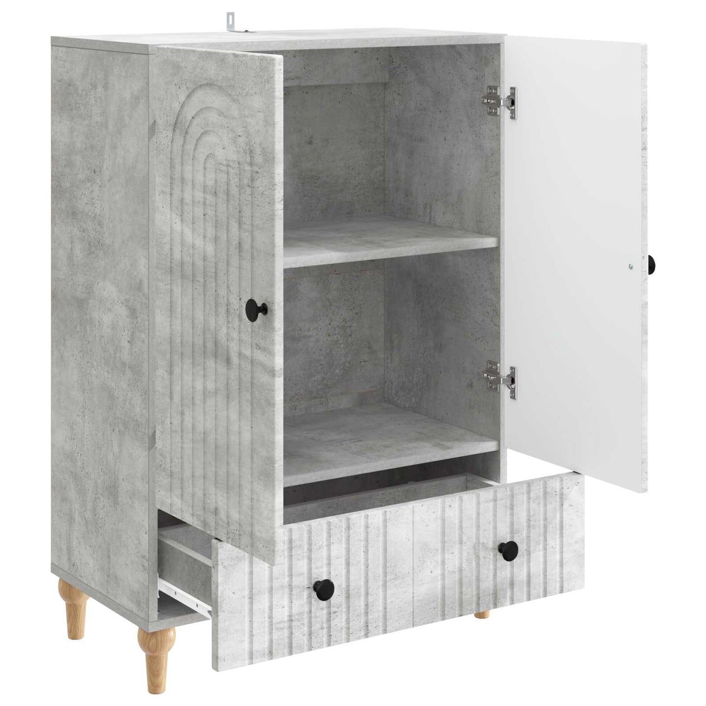 Sideboard Concrete Grey 66 x 34.5 x 95 cm Engineered Wood