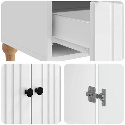 Sideboard High Gloss White 66 x 34.5 x 95 cm Engineered Wood