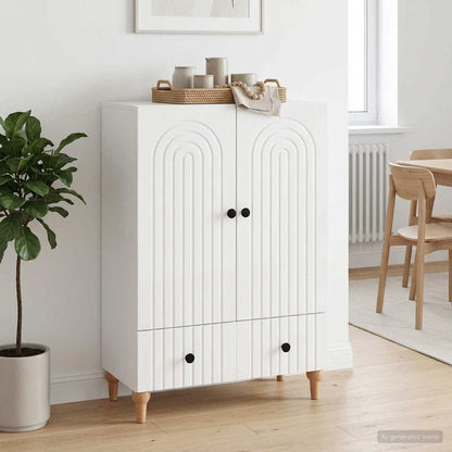 Sideboard High Gloss White 66 x 34.5 x 95 cm Engineered Wood