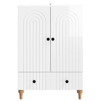 Sideboard High Gloss White 66 x 34.5 x 95 cm Engineered Wood