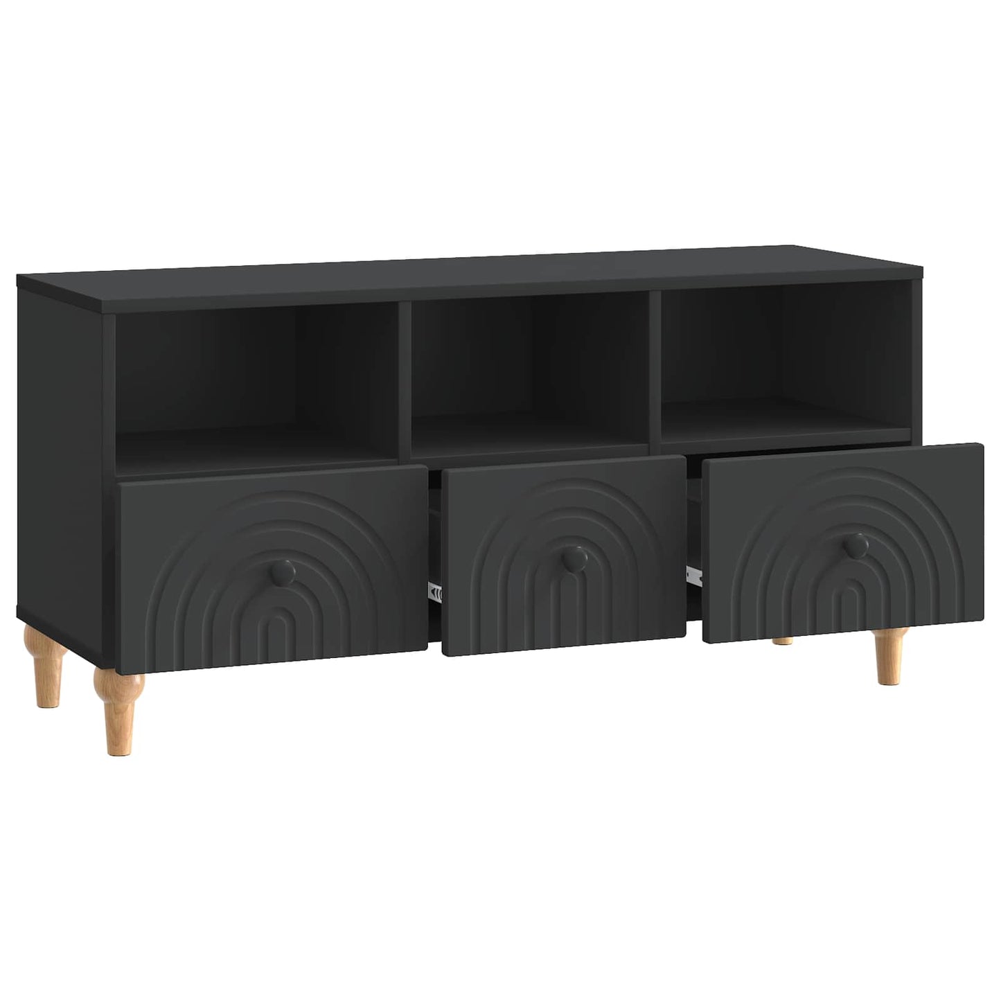 TV Cabinet Black 102 x 34.5 x 50 cm Engineered Wood