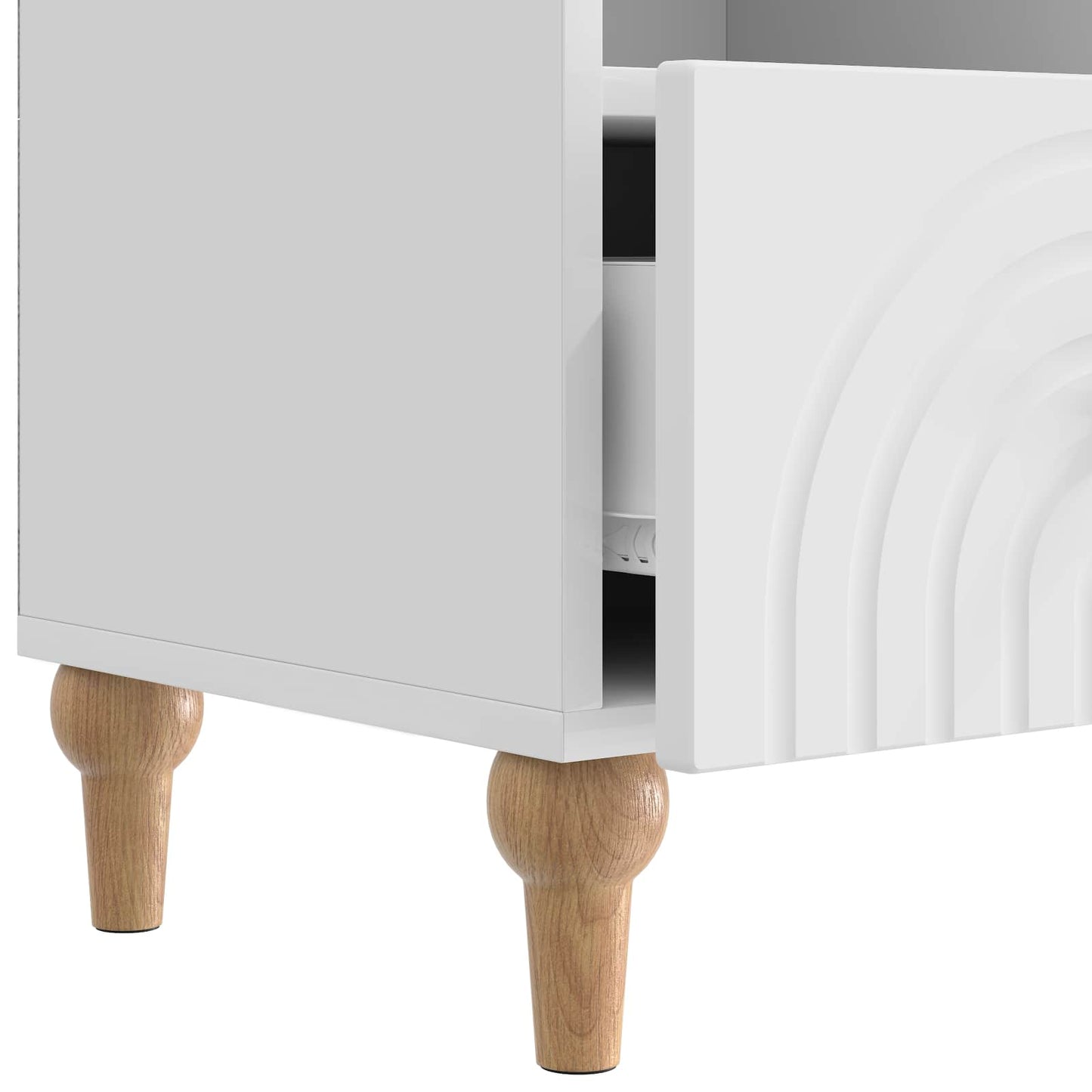 TV Cabinet 102 x 34.5 x 50 cm High Gloss White Engineered Wood