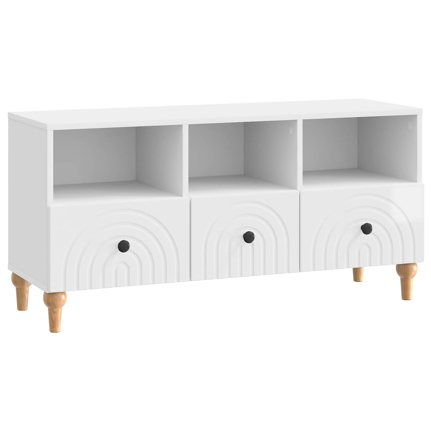 TV Cabinet 102 x 34.5 x 50 cm High Gloss White Engineered Wood