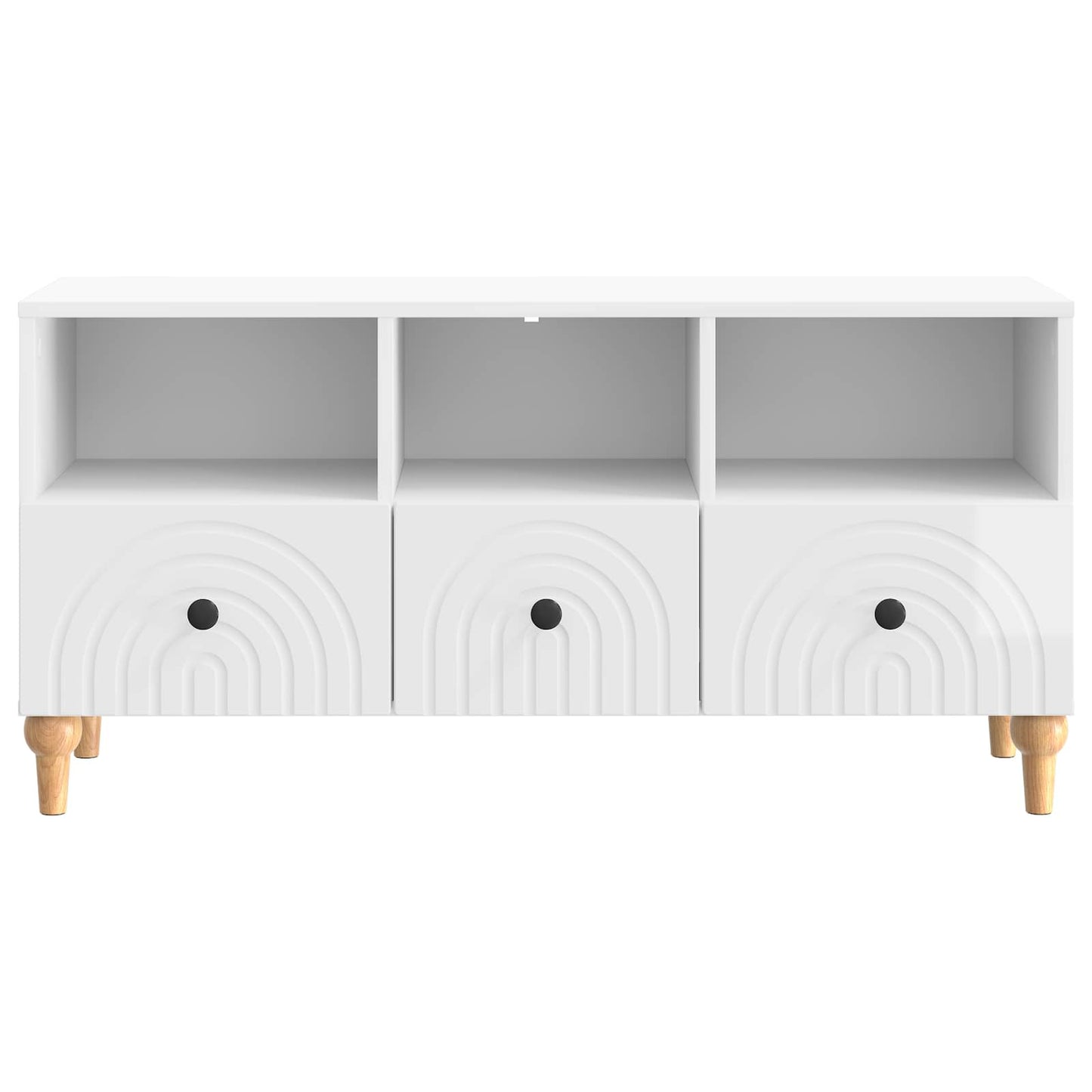 TV Cabinet 102 x 34.5 x 50 cm High Gloss White Engineered Wood