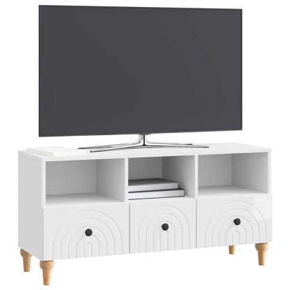TV Cabinet 102 x 34.5 x 50 cm High Gloss White Engineered Wood