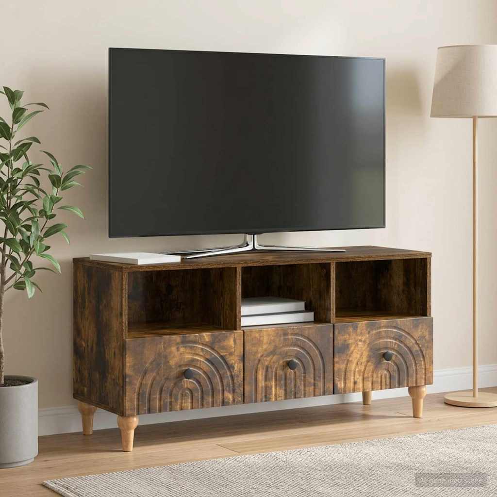 TV Cabinet Smoked Oak 102 x 34.5 x 50 cm Engineered Wood