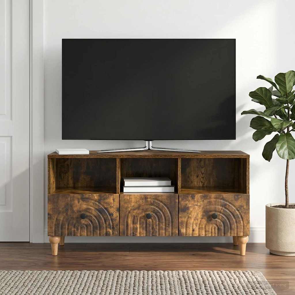 TV Cabinet Smoked Oak 102 x 34.5 x 50 cm Engineered Wood