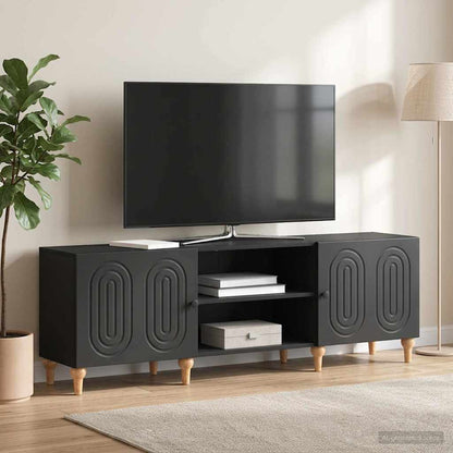 TV Cabinet Black 150 x 31 x 50 cm Engineered Wood
