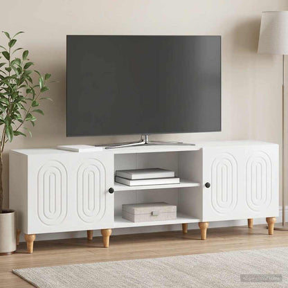 TV Cabinet High Gloss White 150 x 31 x 50 cm Engineered Wood