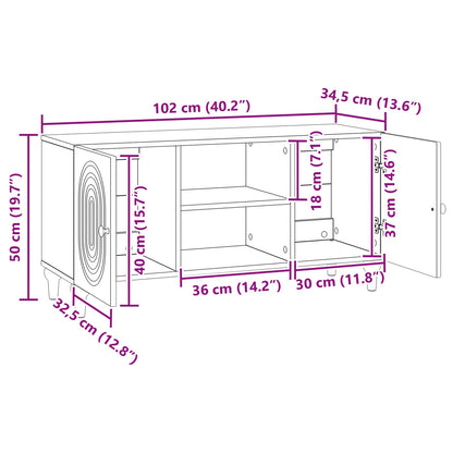 TV Cabinet Sonoma Oak 102 x 34.5 x 50 cm Engineered Wood