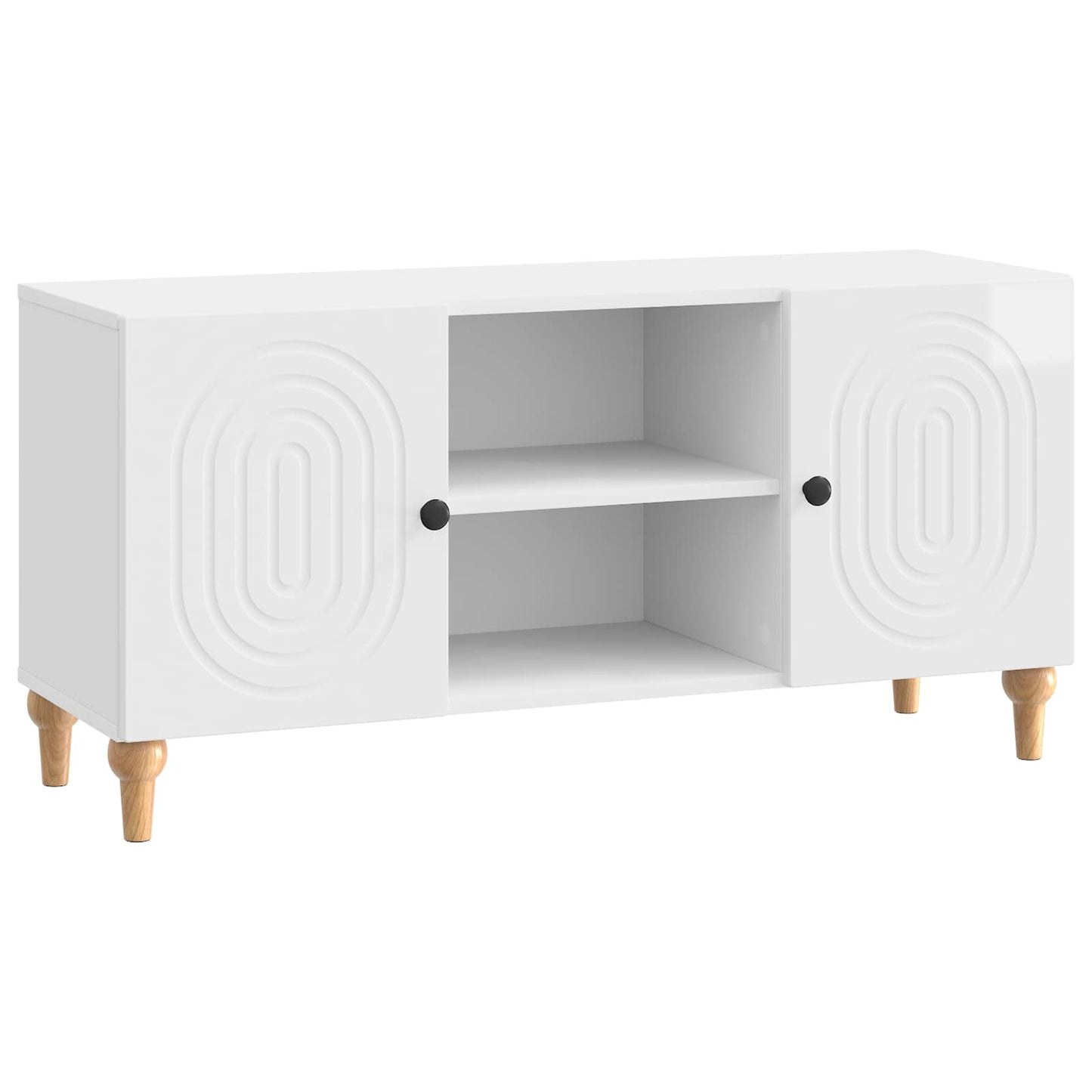 TV Cabinet High Gloss White 102 x 34.5 x 50 cm Engineered Wood