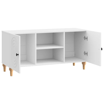 TV Cabinet High Gloss White 102 x 34.5 x 50 cm Engineered Wood