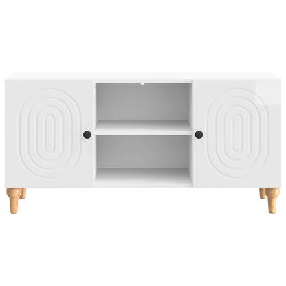 TV Cabinet High Gloss White 102 x 34.5 x 50 cm Engineered Wood