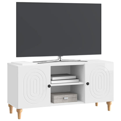 TV Cabinet High Gloss White 102 x 34.5 x 50 cm Engineered Wood