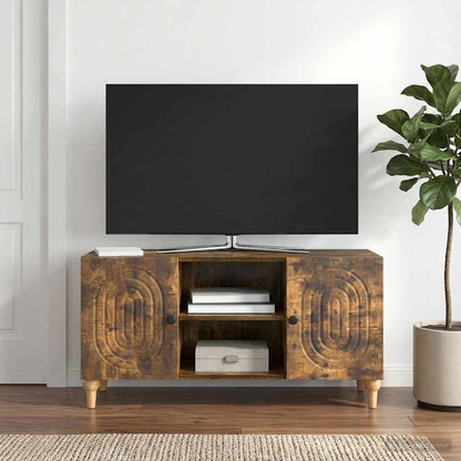 TV Cabinet Smoked Oak 102 x 34.5 x 50 cm Engineered Wood