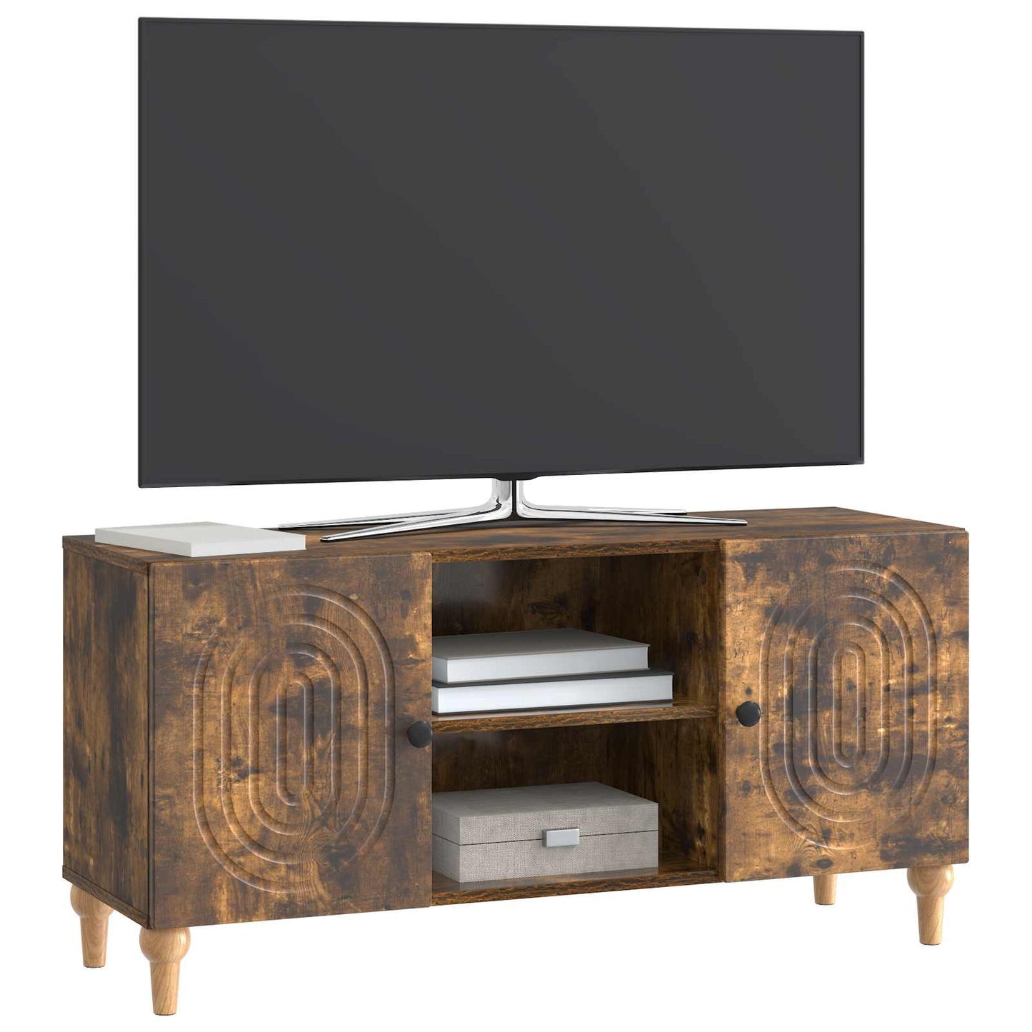 TV Cabinet Smoked Oak 102 x 34.5 x 50 cm Engineered Wood