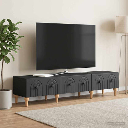 TV Cabinet with Drawer Black 147 x 34.5 x 30 cm Engineered Wood